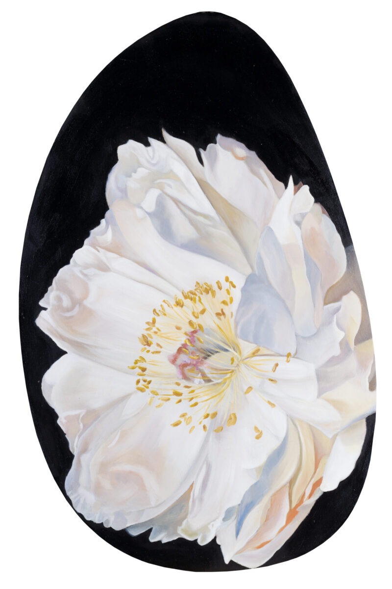 White Peony set with Pebble frame