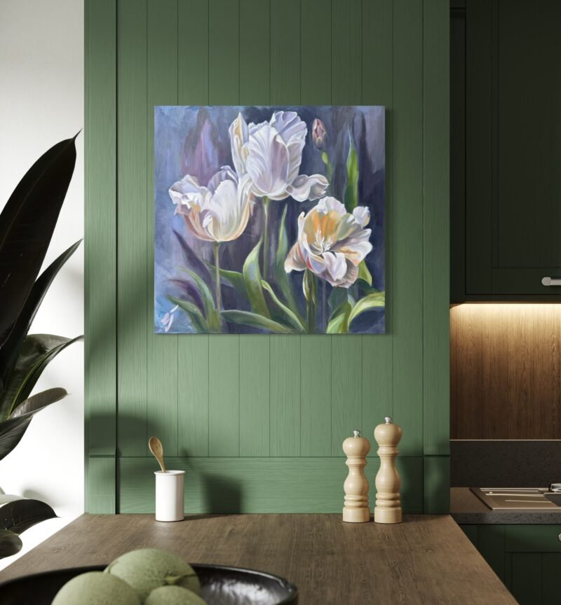 3 White Tulips