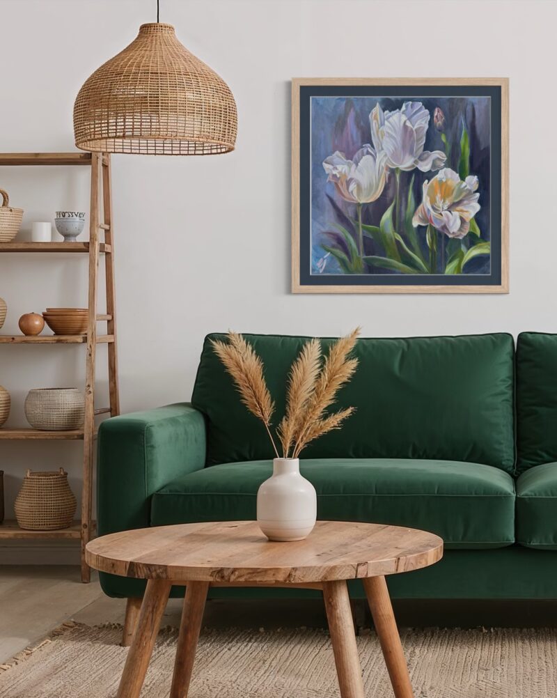 3 White Tulips