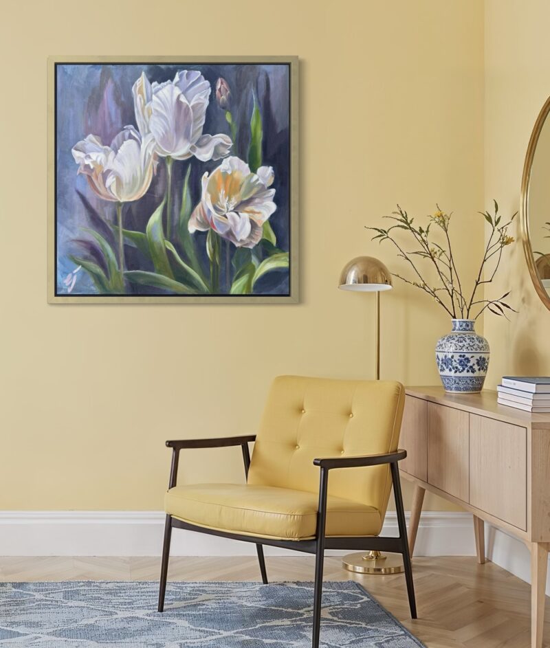 3 White Tulips